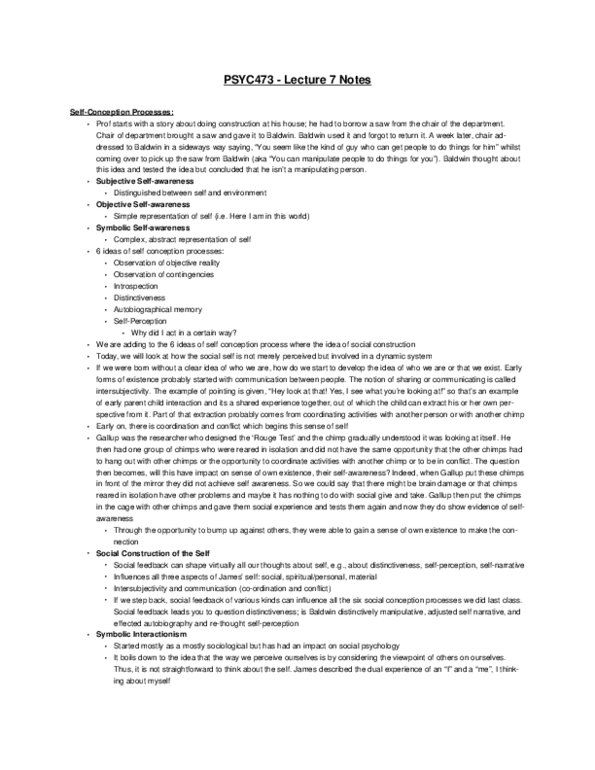 PSYC 473 Lecture Notes - Availability Heuristic, Symbolic Interactionism, Intersubjectivity thumbnail