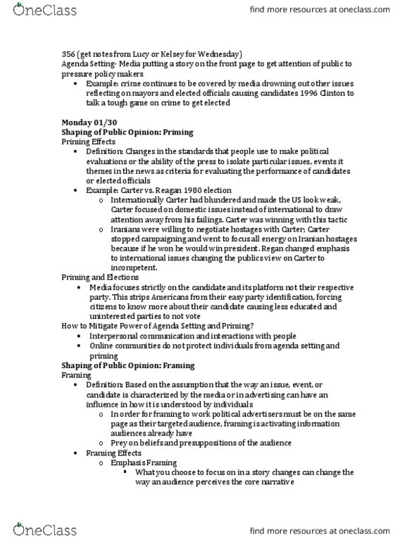 POL 356 Lecture Notes - Lecture 1: Interpersonal Communication, Michigan Central Station thumbnail