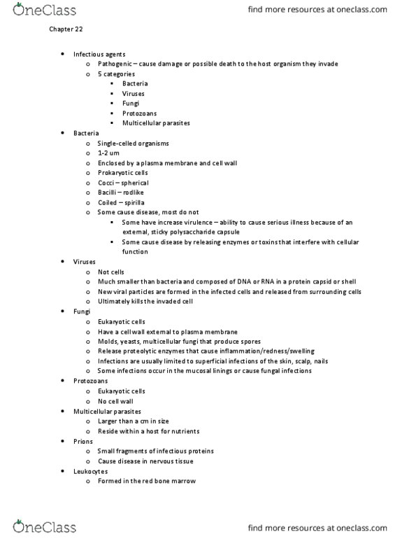 BIOL 1344 Lecture Notes - Lecture 5: Complement Membrane Attack Complex, Bone Marrow, Cell-Mediated Immunity thumbnail