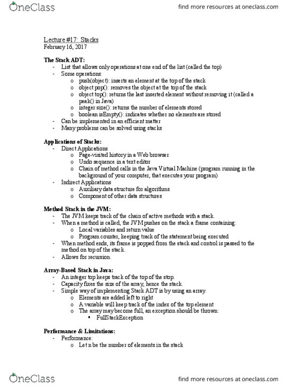COMP 250 Lecture Notes - Lecture 17: Web Browser, Text Editor, Program Counter thumbnail
