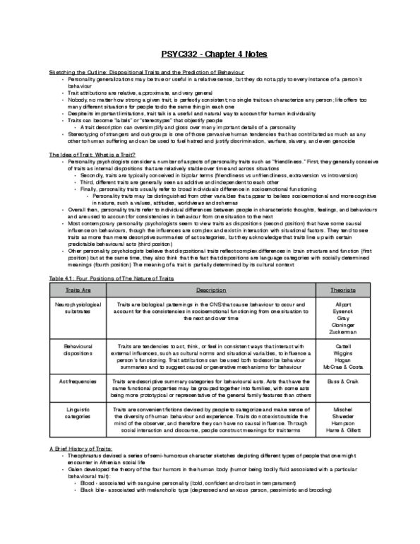 PSYC 332 Chapter Notes - Chapter 4: Solitude, Kurt Lewin, California Psychological Inventory thumbnail