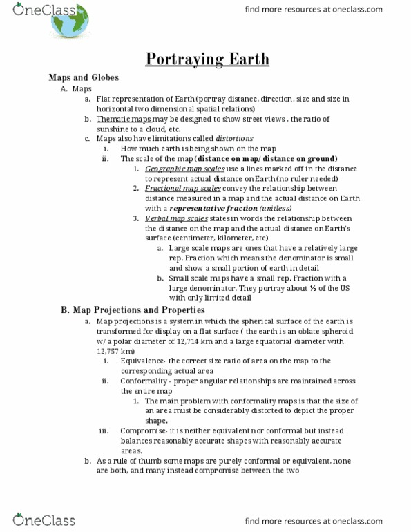 GEOL 101 Lecture Notes - Lecture 2: Mercator Projection, Centimorgan, Conformal Map thumbnail