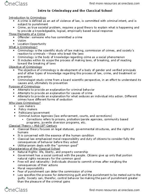 SOCI 304 Lecture Notes - Lecture 1: Moral Responsibility, Human Behavior, Cesare Beccaria thumbnail