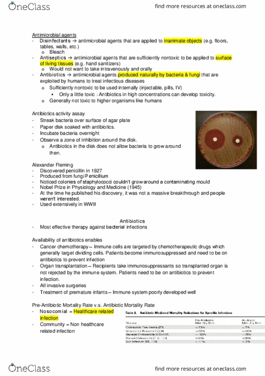 Microbiology and Immunology 2500A/B Lecture Notes - Lecture 14: Glycopeptide Antibiotic, Antimicrobial Resistance, Minimum Inhibitory Concentration thumbnail