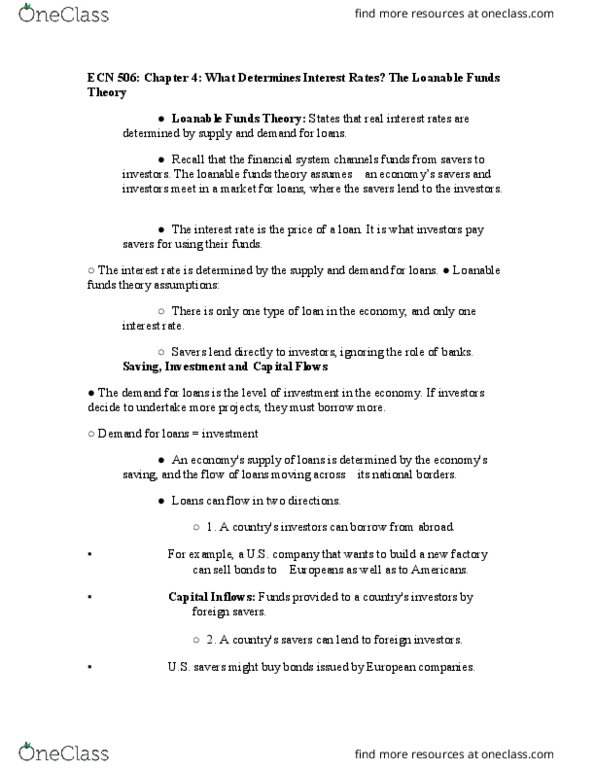 ECN 506 Lecture Notes - Lecture 4: Real Interest Rate, Nominal Interest Rate, Loanable Funds thumbnail