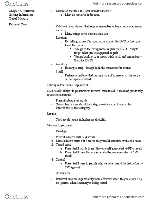 PSY270H1 Chapter Notes - Chapter 7: Diving Equipment, Endel Tulving thumbnail