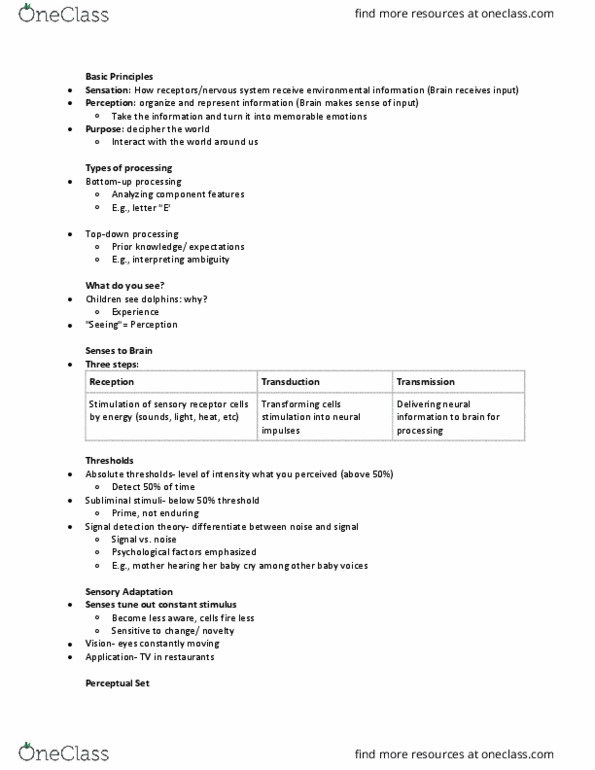 PSYC 1000U Lecture Notes - Lecture 5: Flying Saucer, Detection Theory, Subliminal Stimuli thumbnail