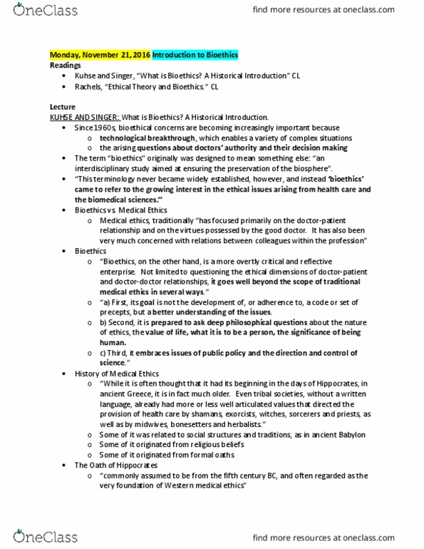 PHIL 2030 Lecture Notes - Lecture 19: The Oa, Shinto, Organ Transplantation thumbnail