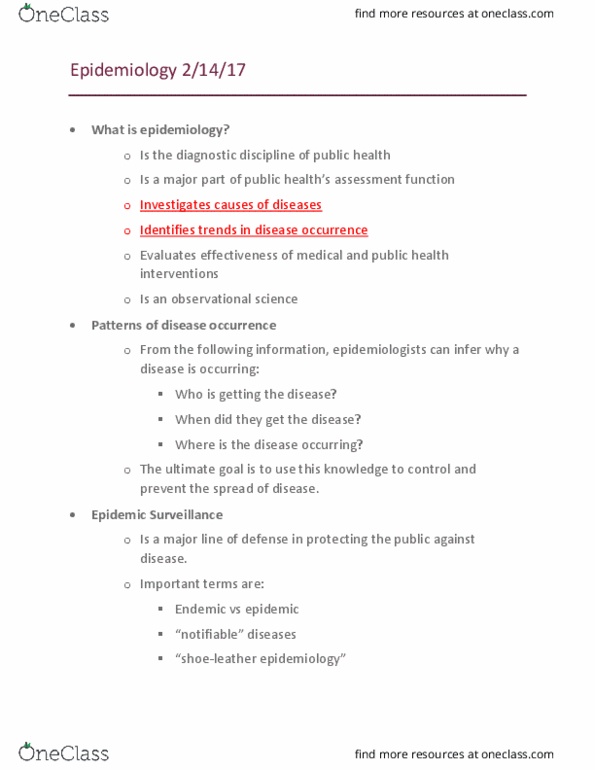 PUBHLTH 290B Lecture Notes - Lecture 5: Bioterrorism, Cardiovascular Disease, Lung Cancer thumbnail