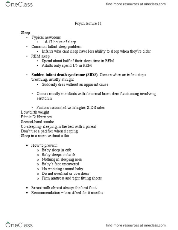 PSYC 241 Lecture Notes - Lecture 11: Low Birth Weight, Passive Smoking, Mattress thumbnail