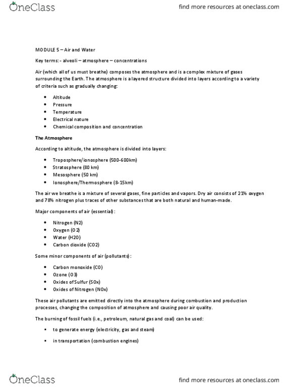 CHEM 208 Lecture Notes - Lecture 5: Oil Refinery, Exposure Assessment, Fiberboard thumbnail