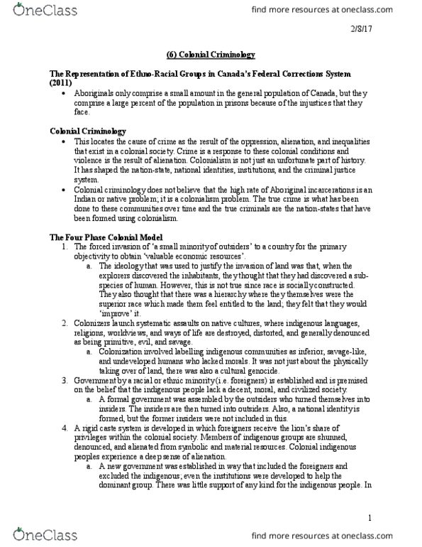 CRM 3301 Lecture Notes - Lecture 6: True Crime, Nationstates, The Roots thumbnail