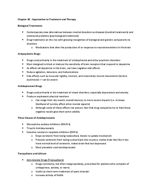 PS101 Lecture Notes - Cognitive Behavioral Therapy, Clinical Trial, Agoraphobia thumbnail