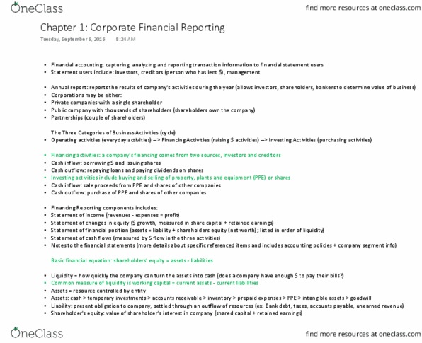 BUS 251 Lecture Notes - Lecture 1: International Financial Reporting Standards, Retained Earnings, Deferral thumbnail