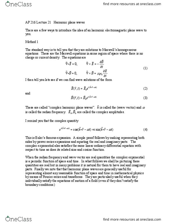 Engineering and Applied Sciences Applied Physics 216 Lecture 21: Lecture 21 thumbnail