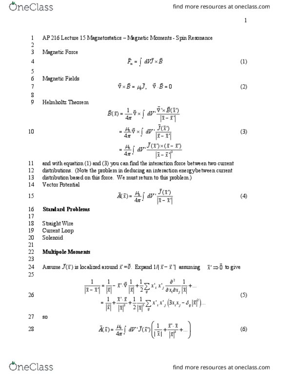 Engineering and Applied Sciences Applied Physics 216 Lecture 15: Lecture 15 thumbnail