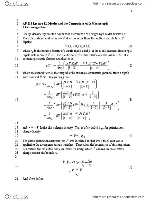 Engineering and Applied Sciences Applied Physics 216 Lecture 12: Lecture 12 thumbnail