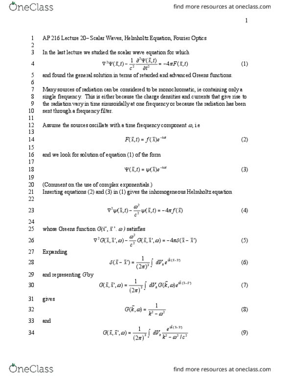 Engineering and Applied Sciences Applied Physics 216 Lecture 20: Lecture 20 thumbnail