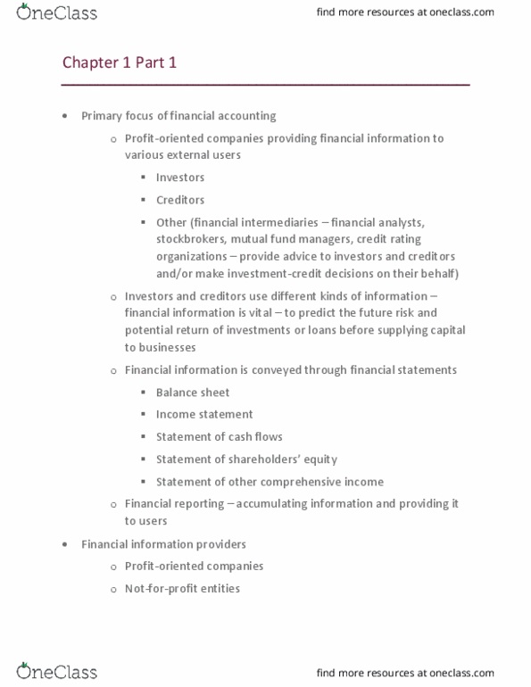 ACCOUNTG 321 Lecture Notes - Lecture 1: Financial Statement, Cash Flow, Mutual Fund thumbnail