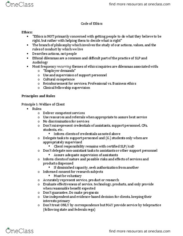 CMD 465 Lecture Notes - Lecture 1: Diminished Responsibility, Audiology, Business Ethics thumbnail