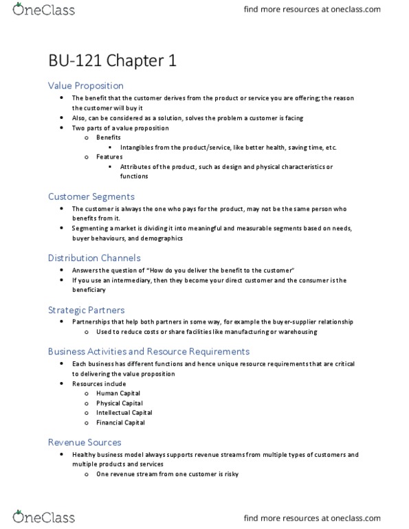 BU121 Chapter Notes - Chapter 1: Cost Driver, Cash Flow, Fairy thumbnail