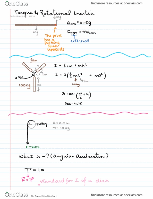 PHY 2060 Lecture 13: More Torque and Rotational Intertia thumbnail
