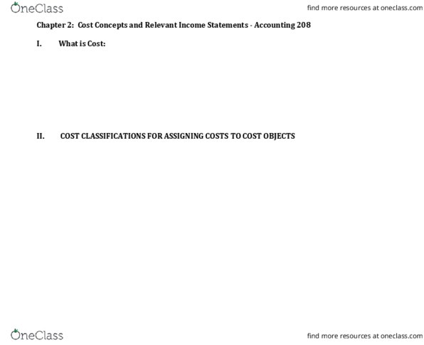 ACCT208 Lecture Notes - Lecture 2: Financial Statement, Income Statement, European Cooperation In Science And Technology thumbnail