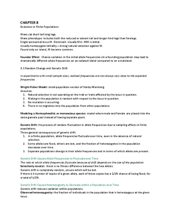 PCB 4674 Chapter Notes -Molecular Evolution, Retrotransposon, Mitochondrion thumbnail