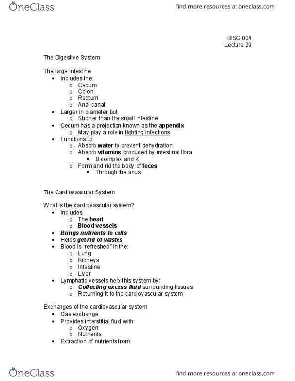 BI SC 004 Lecture Notes - Lecture 29: Gut Flora, Lymphatic Vessel, Anal Canal thumbnail