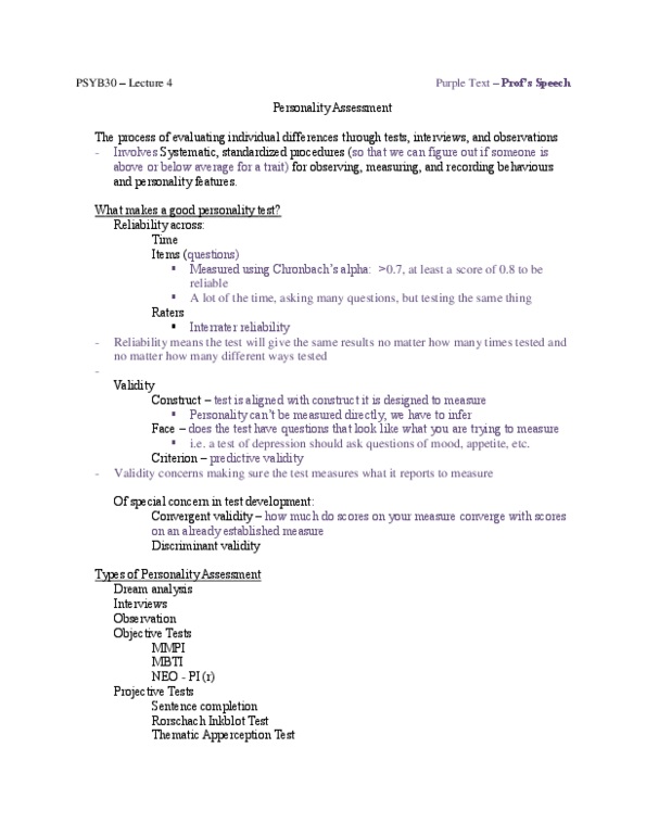 PSYB30H3 Lecture Notes - Lecture 4: Psychosis, Executive Functions, Rorschach Test thumbnail