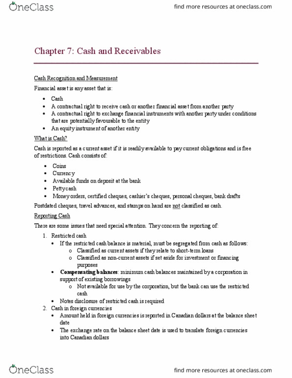 ADM 2342 Chapter Notes - Chapter 7: Securitization, United States Treasury Security, Commercial Paper thumbnail