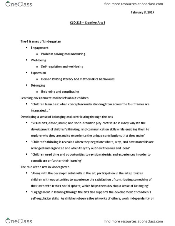 CLD 215 Lecture Notes - Lecture 4: Problem Solving, Learning Environment thumbnail