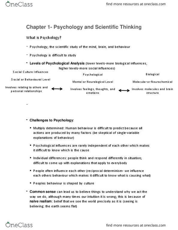 PSY 102 Lecture Notes - Lecture 3: Sex Organ, Representativeness Heuristic, Nocebo thumbnail