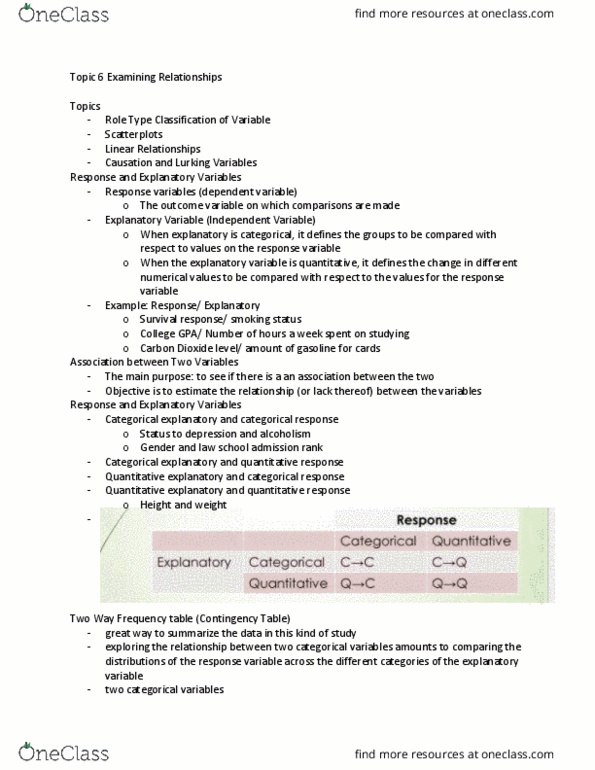 STAT 100 Lecture Notes - Lecture 9: Scatter Plot, Dependent And Independent Variables thumbnail