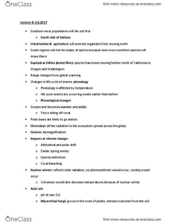 BIO 311D Lecture Notes - Lecture 9: Dynamic Equilibrium, Primary Succession, Trophic State Index thumbnail