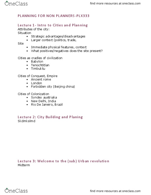 PLX 333 Lecture Notes - Lecture 1: Rio De Janeiro, Great Lakes Basin, Toronto Pearson International Airport thumbnail