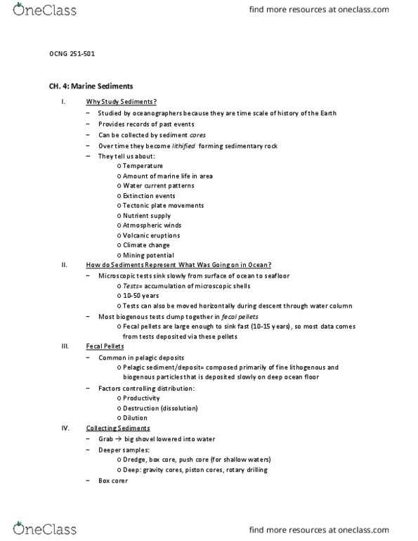 OCNG 251 Lecture 5: Marine Sediments thumbnail