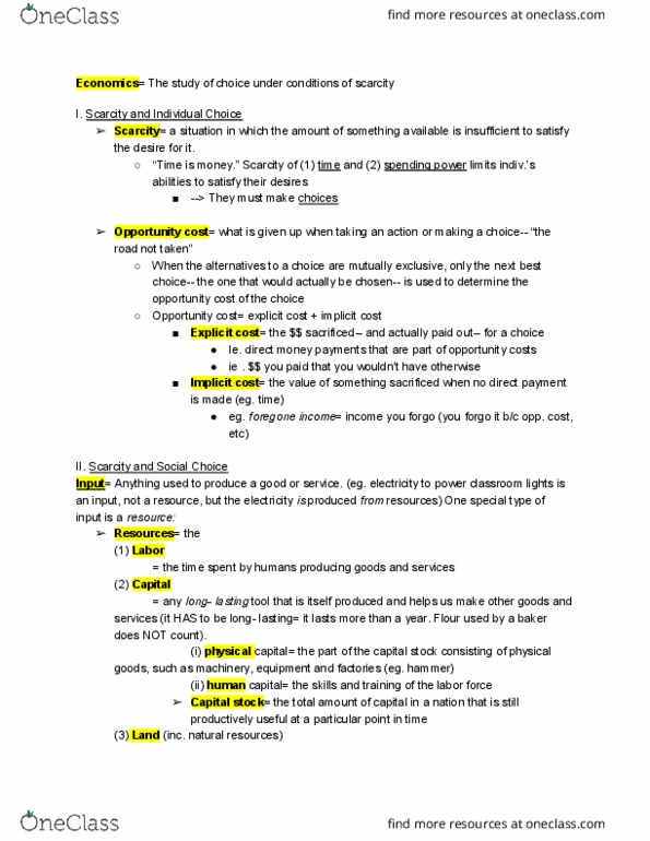 ECON-UA 2 Chapter Notes - Chapter 1: Opportunity Cost, Human Capital thumbnail