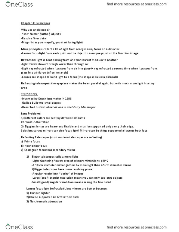 AST 1002 Lecture Notes - Lecture 4: Light Pollution, Photographic Film, Hubble Space Telescope thumbnail