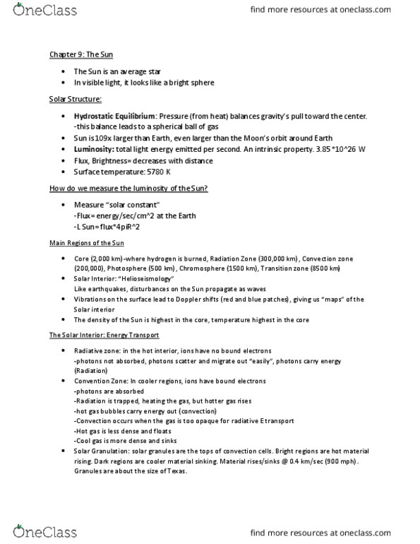 AST 1002 Lecture Notes - Lecture 10: Trade Union Confederation Of The Americas, Maunder Minimum, Super-Kamiokande thumbnail