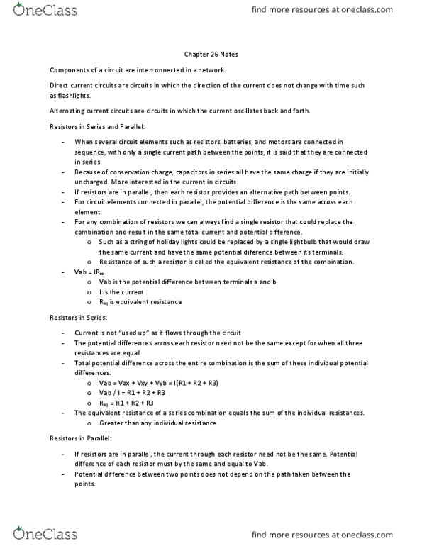 PHYS 102 Chapter Notes - Chapter 26: Electromagnet, Gie, Ammeter thumbnail