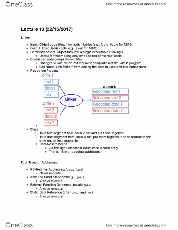 COMPSCI 61C Lecture Notes - Lecture 13: System Call, Source Code, Data Segment thumbnail