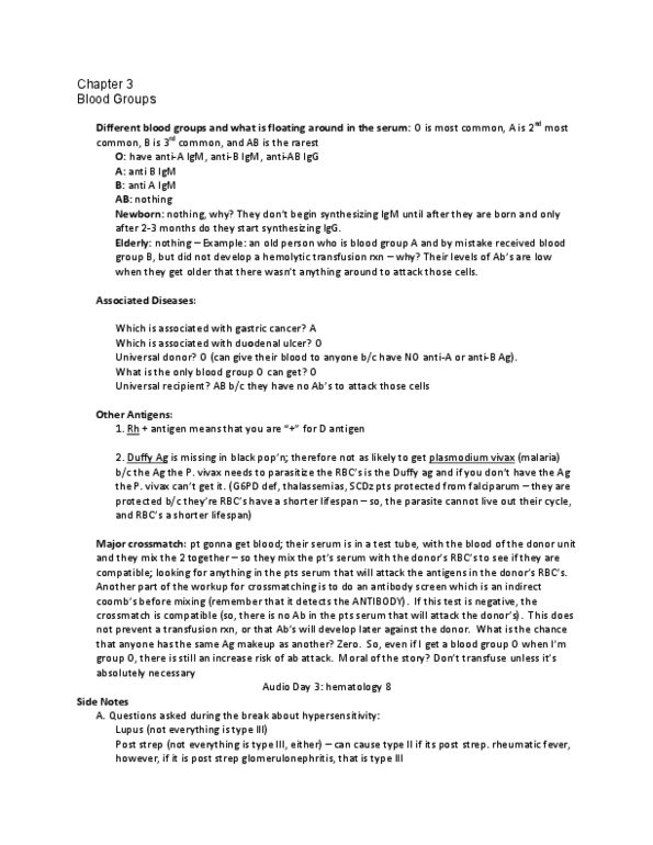 BGEN 3020 Chapter Notes - Chapter 3: Coombs Test, Plasma Cell, Anaphylatoxin thumbnail