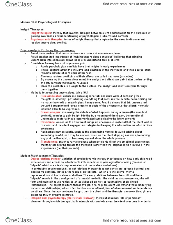 PSYA02H3 Chapter Notes - Chapter 16.2: Virtual Reality, Explanatory Style, Systematic Desensitization thumbnail