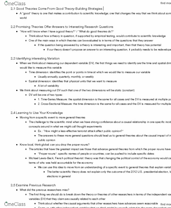 POS 3713 Chapter Notes - Chapter 2: Peter Ordeshook, Rational Agent, Dependent And Independent Variables thumbnail