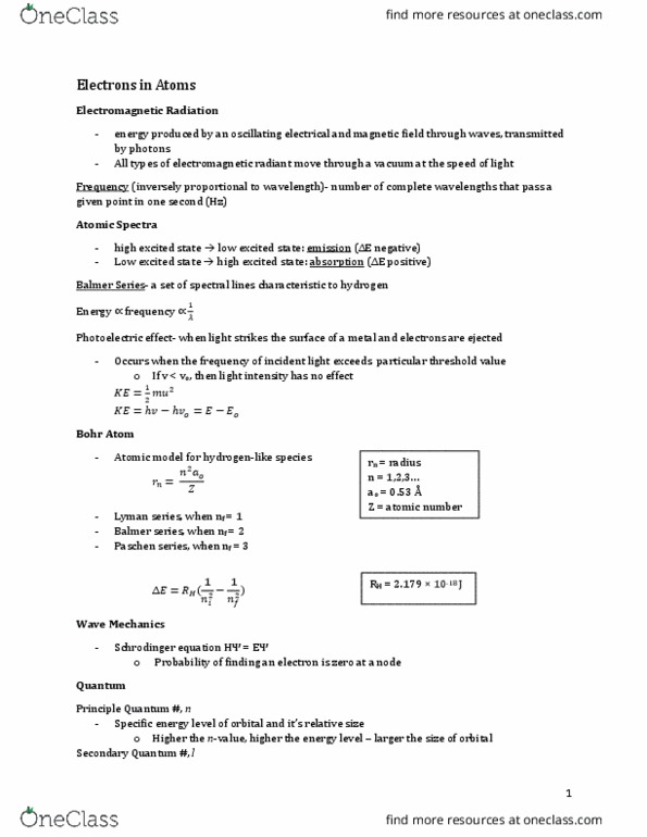 CHEM 112 Final: Exam Notes - OneClass