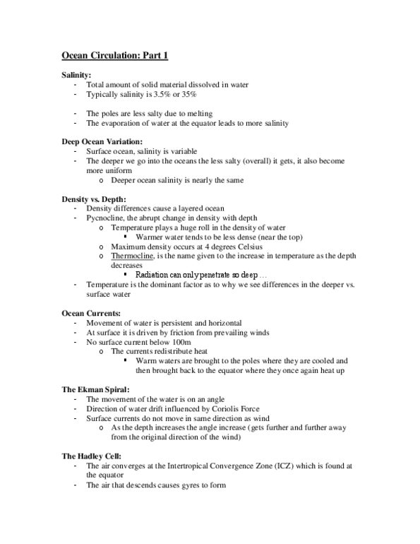 LIFESCI 2H03 Lecture Notes - Coriolis Force, Norwegian Current, Northern Hemisphere thumbnail