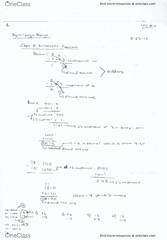 EE 2501 Lecture 12: Chpt. 4 Arithematic Functions thumbnail