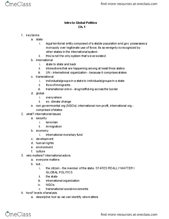 INTL ST 14 Lecture Notes - Lecture 1: Territorial Entity thumbnail