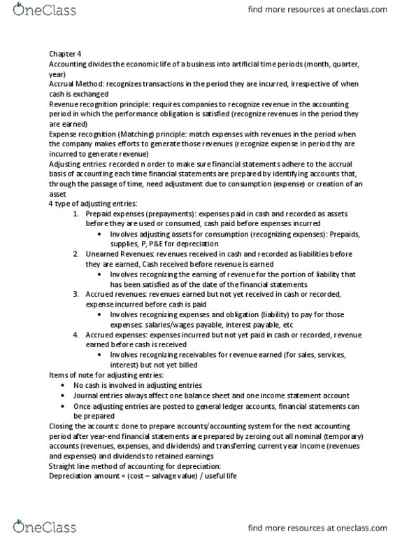 MGMT 30A Chapter Notes - Chapter 4: Earnings Management, Uptodate, Historical Cost thumbnail